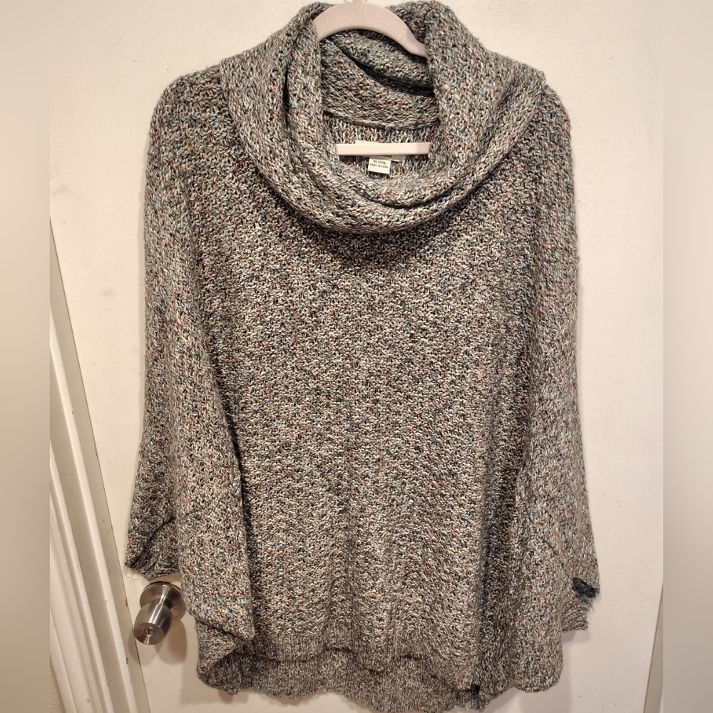 Bob Timberlake NWT  Multicolor Textured Sweater Poncho Top XL/XXL Cocoon Style